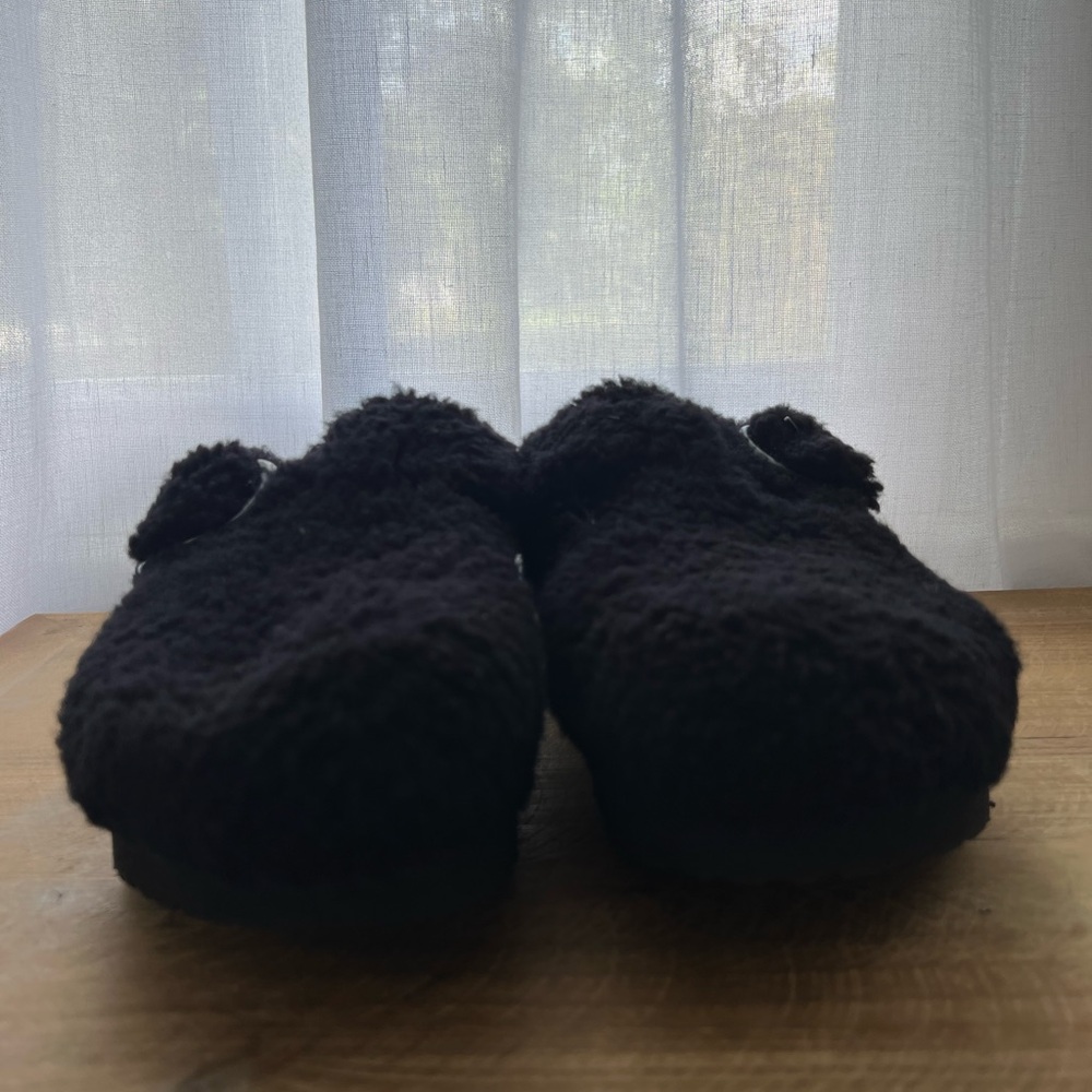 Birkenstocks Papillio Boston Big Buckle Flex Platform Shearling Teddy Black - Picture 3 of 12